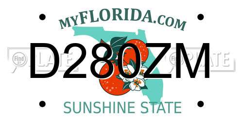 D280ZM Florida License Plate