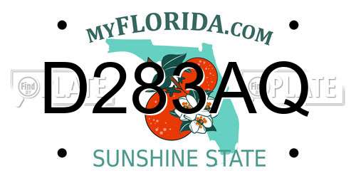 D283AQ Florida License Plate