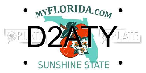 D2ATY Florida License Plate