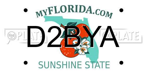 D2BYA Florida License Plate