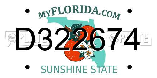 D322674 Florida License Plate