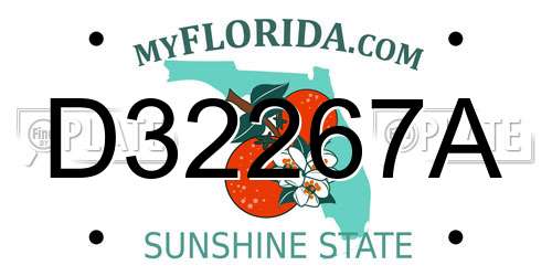 D32267A Florida License Plate