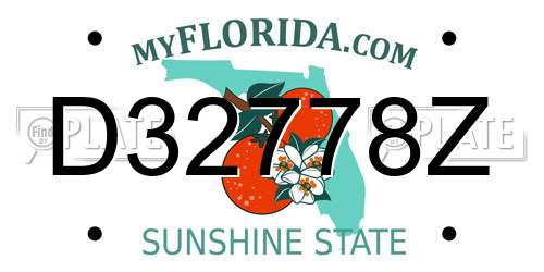 D32778Z Florida License Plate