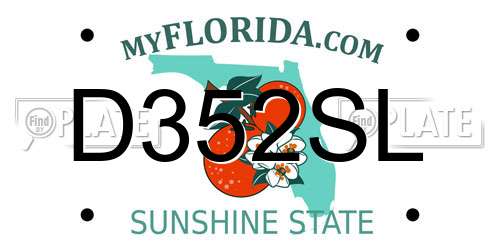 D352SL Florida License Plate