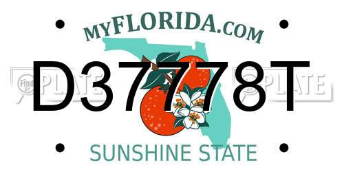 D37778T Florida License Plate
