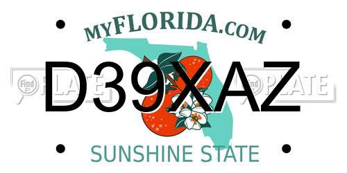D39XAZ Florida License Plate