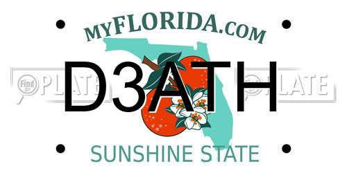 D3ATH Florida License Plate