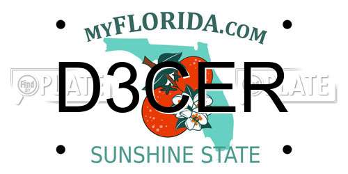 D3CER Florida License Plate