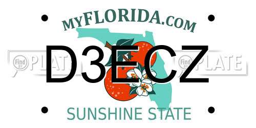 D3ECZ Florida License Plate