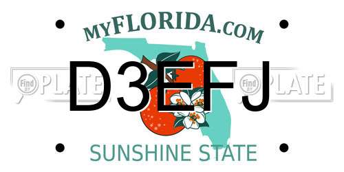 D3EFJ Florida License Plate
