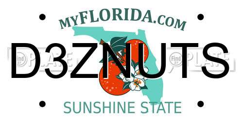 D3ZNUTS Florida License Plate