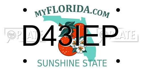 D43IEP Florida License Plate