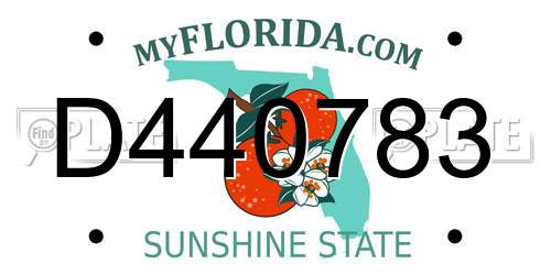 D440783 Florida License Plate