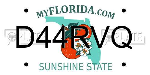 D44RVQ Florida License Plate