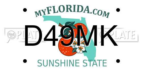D49MK Florida License Plate