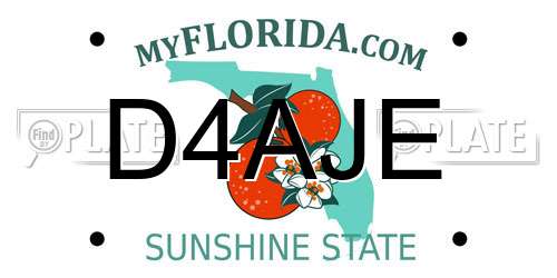 D4AJE Florida License Plate