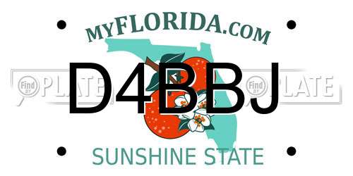 D4BBJ Florida License Plate