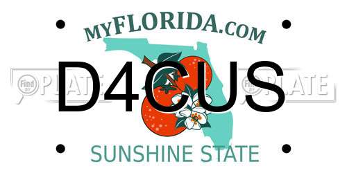 D4CUS Florida License Plate