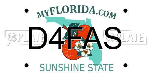 D4FAS Florida License Plate