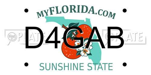 D4GAB Florida License Plate