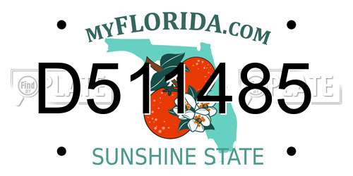 D511485 Florida License Plate