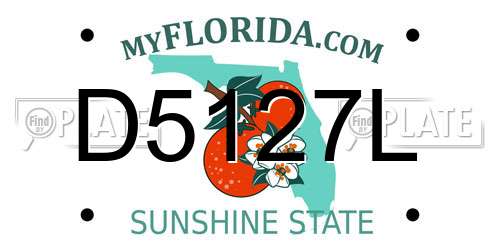 D5127L Florida License Plate
