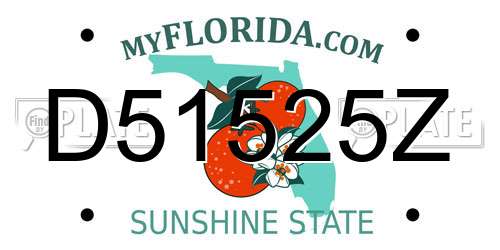 D51525Z Florida License Plate