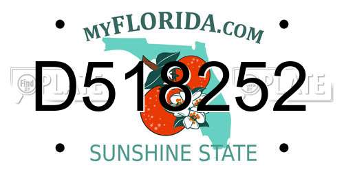 D518252 Florida License Plate
