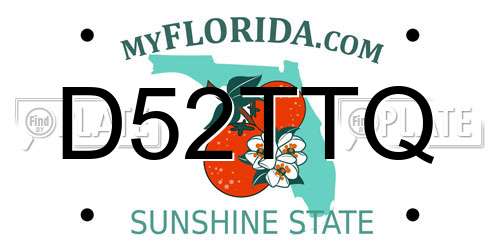 D52TTQ Florida License Plate