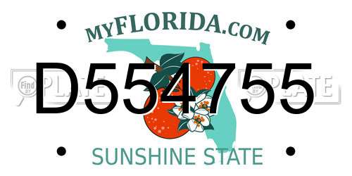 D554755 Florida License Plate