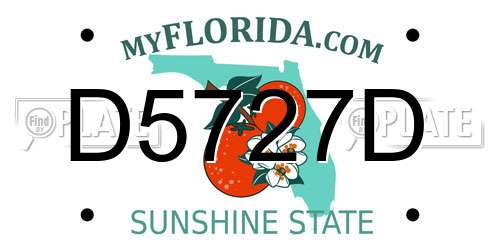 D5727D Florida License Plate