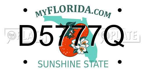 D5777Q Florida License Plate