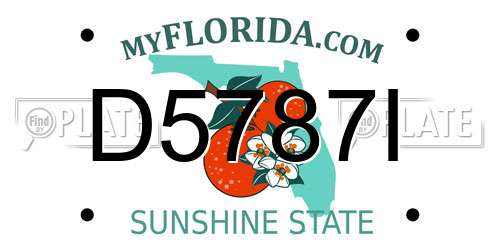 D5787I Florida License Plate