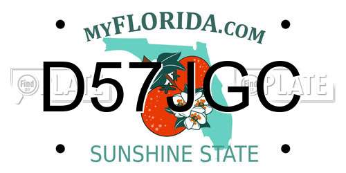 D57JGC Florida License Plate