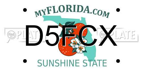 D5FCX Florida License Plate