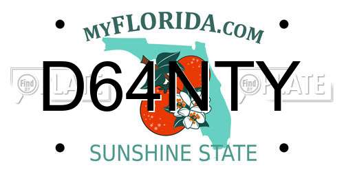D64NTY Florida License Plate