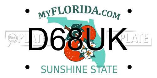 D68UK Florida License Plate