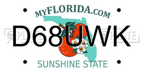 D68UWK Florida License Plate
