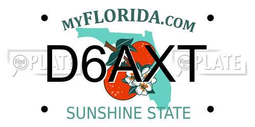 D6AXT Florida License Plate