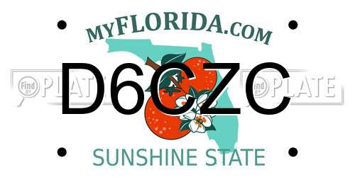 D6CZC Florida License Plate
