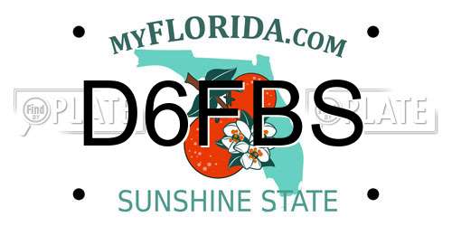 D6FBS Florida License Plate