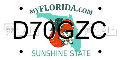D70GZC Florida License Plate