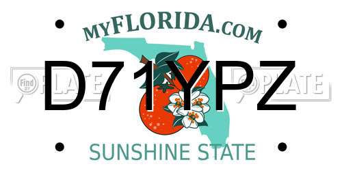 D71YPZ Florida License Plate