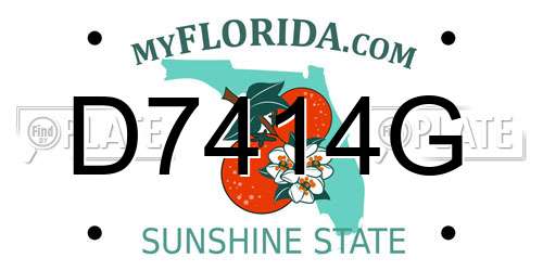 D7414G Florida License Plate