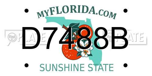 D7488B Florida License Plate