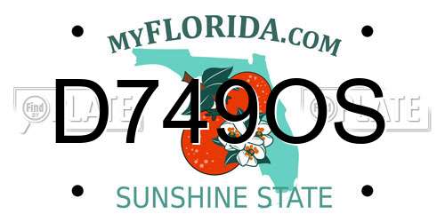 D749OS Florida License Plate