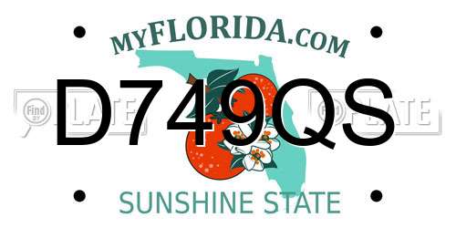 D749QS Florida License Plate