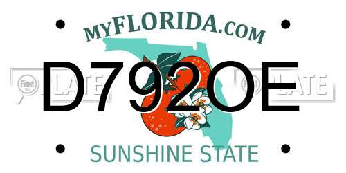 D792OE Florida License Plate