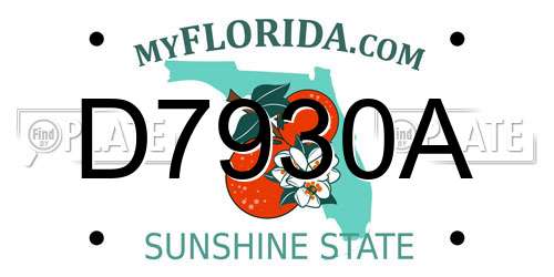 D7930A Florida License Plate