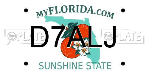 D7ALJ Florida License Plate